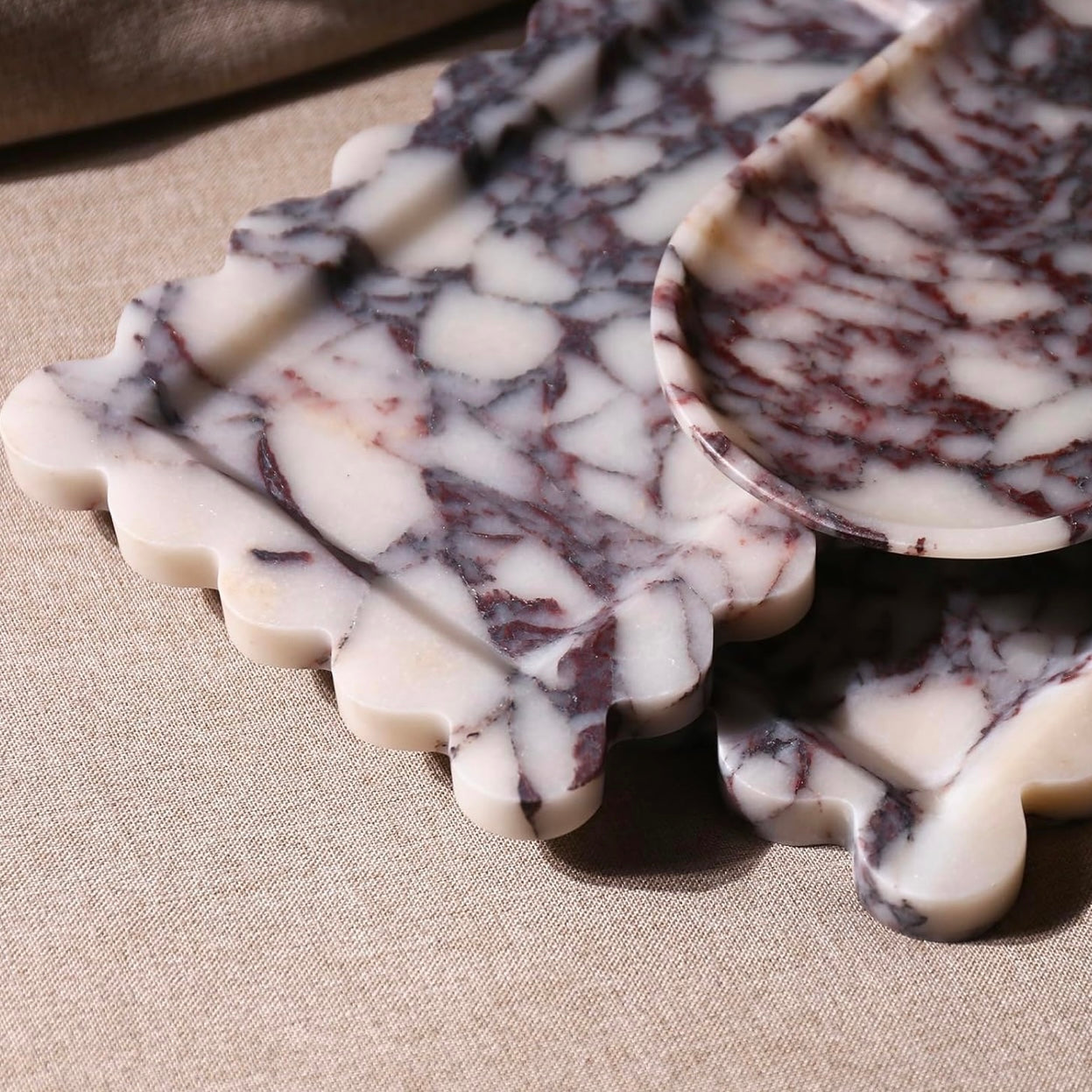 Scalloped Marble Tray