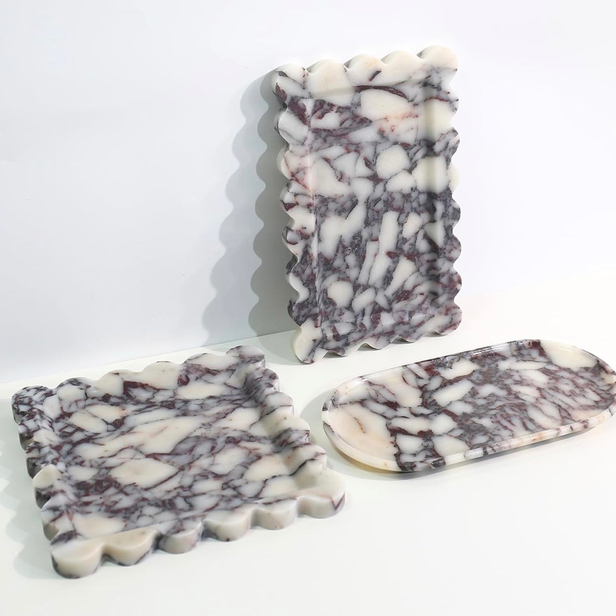 Scalloped Marble Tray